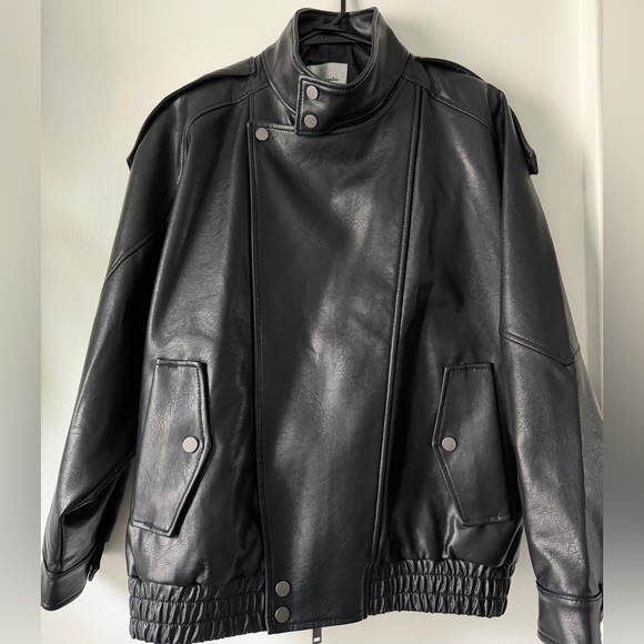 Abercrombie & Fitch Other - Abercrombie & Fitch Black Faux-Leather Bomber Jacket